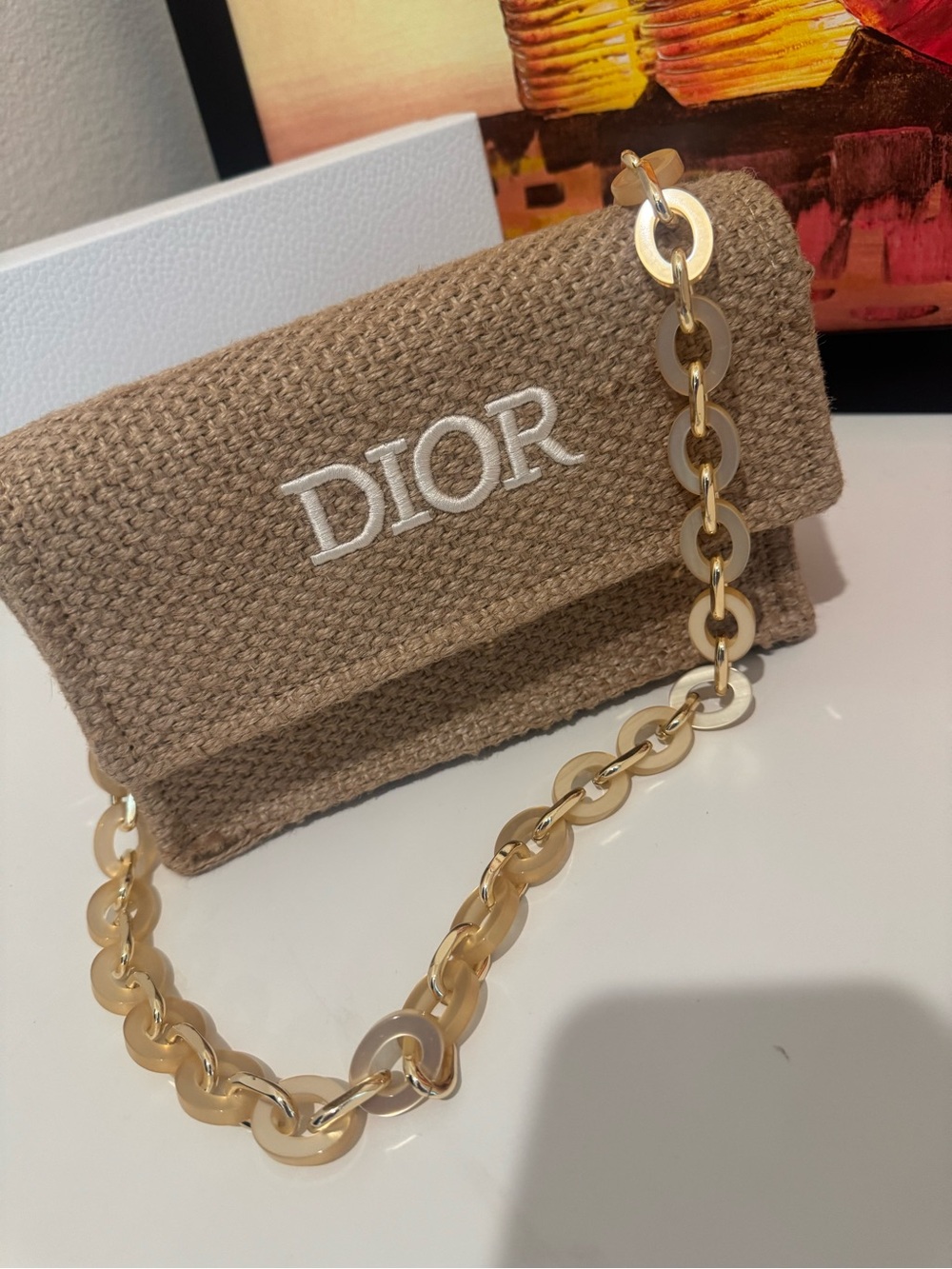 Dior Beauty Makeup Bag Woven D rings and chain Added - Picture 2 of 14